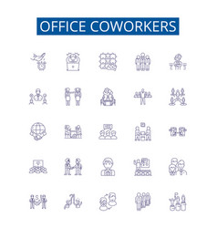 Office Coworkers Line Icons Signs Set Design