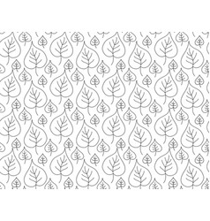 Seamless Black And White Doodle Pattern Of Leaves