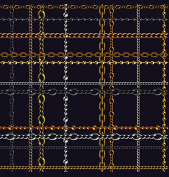 Tartan Seamless Pattern With Metal Chains