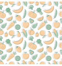 Vegetarian Fruit And Vegetables Seamless Pattern