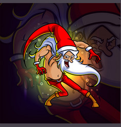 Crazy Santa With Ambush Pose Esport Logo Design