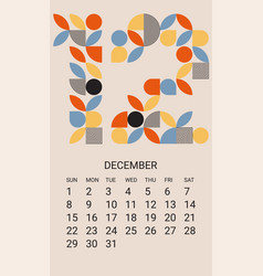 December Month 2024 Calendar Template Geometric