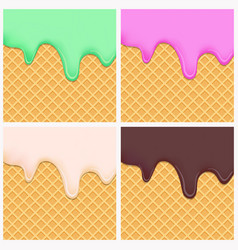 Ice Cream Melting Waffle Backgrounds