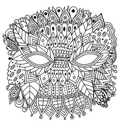 Mardi Gras Ornated Mask - Outline Isolated Element