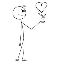 Person Holding Love Heart Cartoon Stick Figure