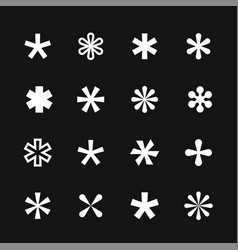 Asterisks Icons Geometric Shapes Set