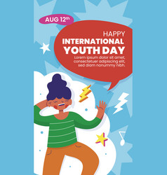 Flat International Youth Day Post Stories Set