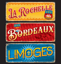 La Rochelle Bordeaux Limoges French Travel Plate