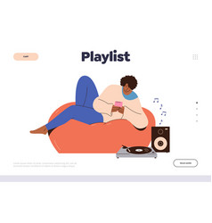 Playlist Landing Page Design Template For Music