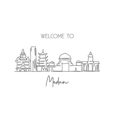 Single Continuous Line Drawing Medan City