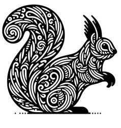 Sleek Squirrel Outline In Black