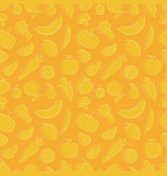 Vegetarian Fruit And Vegetables Seamless Pattern