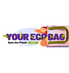 Eco Bag Save Planet Banner With Cotton Tote