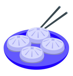 Hot Baozi Icon Isometric Chinese Food