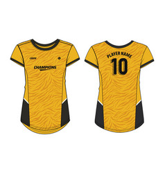 Women Sport Jersey T-shirt Design Flat Sketch