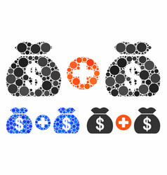 Add Money Bags Mosaic Icon Round Dots