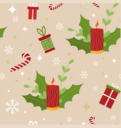 Christmas Seamless Pattern Xmas Background Many