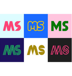 Set Of Letter Ms Logos