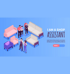 Shop Assistant Isometric Banner