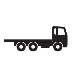 Simple Flat Bed Tow Truck Silhouette