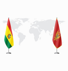 Bolivia And Montenegro Flags For Official Meeting