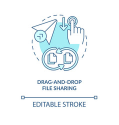 Drag And Drop File Sharing Blue Concept Icon