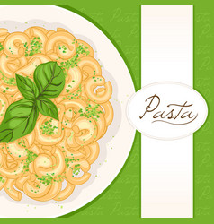 Green Background With Pasta