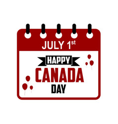 July 1 Calendar Page For Canada Day