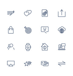 Set of 16 icons for software application Vector Image