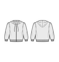 Zip-up Cropped Cotton-jersey Hoodie Technical