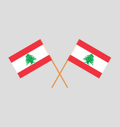 Crossed Flags Of Lebanon