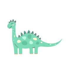 Cute Green Brontosaurus Dinosaur Kids Style