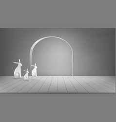 Studio Room With 3d Rabbit Family Statue