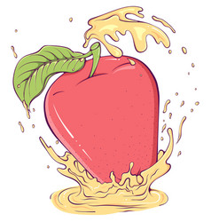 Whole Apple With Splash Color