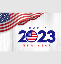 Happy New Year 2023 With Flag Usa