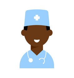 African Doctor Icon In Uniform Stethoscope