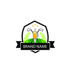 Label Party Beer Golf Club Logo Design