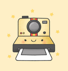 Polaroid Camera Cartoon Hand Drawn Style