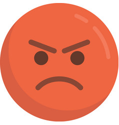 Rage Emoji Icon Flat Isolated