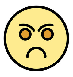 Sad Face Feedback Icon Flat