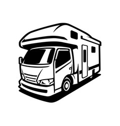 Silhouette Of Rv Motor Home Camper Car