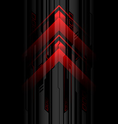 Abstract Red Arrow Black Cyber Circuit Direction