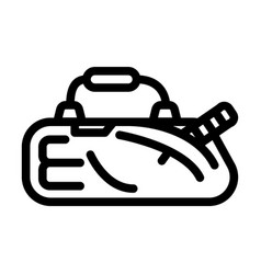 Bag Cricket Player Line Icon