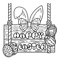 Happy Easter Isolated Coloring Page For Kids