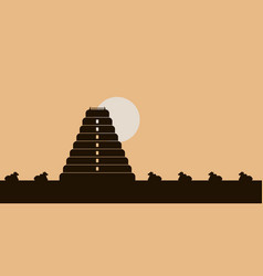 South Indian Temple Gopuram Silhouette