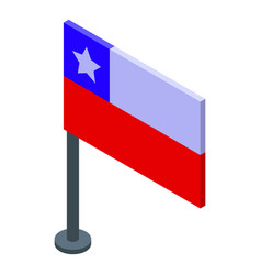 Chile Flag Icon Isometric Country Culture