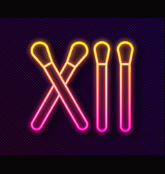 Glowing Neon Line Match Stick Icon Isolated