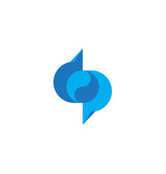 Letter Dp Circle Flow Blue Logo