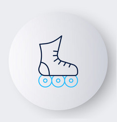 Line Roller Skate Icon Isolated On White