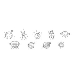 Outer Space And Universe Icon In Outline Style